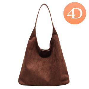 Fashionable Women Suede Shoulder Bag with Top Handle and Large Storage for Shopping and Events
