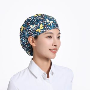 JESJELIU Thoáng khí Mũ đầu bếp phục vụ Chống bụi Chống dầu và bồ hóng Mũ nấu ăn  Có thể điều chỉnh Mũ làm việc Tiệm bánh căng tin nhà hàng