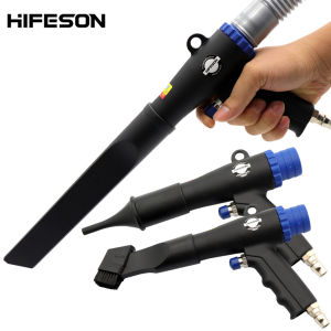 HIFESON Dual Use Pneumatic Air Blowing Dust Vacuuming Suction Tool Blowing Vacuum Cleaner with 3pcs Nozzles for Professional tools Car Vacuuming and Dust Removal Air Power Tools