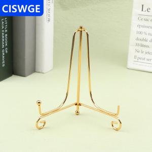 [COD] CISWGE AUTOPARTS Vàng sắt hiển thị đứng Craft Bracket cuốn sách chủ ảnh bệ Bát món ăn khung hình ảnh tấm Giá vẽ lưu trữ trang trí