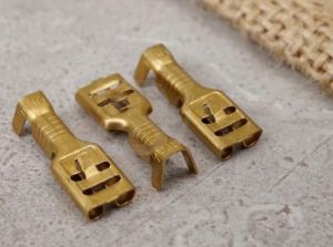 Terminal Skun Gepeng Cewek Female & Cowok Male 6.3mm Kuningan pilih Cable Kabel Tembaga connector