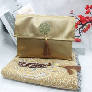 NEXTYOO Có thể gấp lại Thảm cầu nguyện Hình chữ nhật Có thể giặt được Bộ thảm cầu nguyện Di động với Tassel Thảm thờ Quà tặng Ramadan