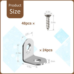 24 ชิ้น/แพ็ค ตัวยึดมุมตัว อุปกรณ์ยึดมุมขวา สเตนเลส รูปตัว L สําหรับยึดชั้นวางเฟอร์นิเจอร์ ตู้ มาพร้อมกับสกรูสแตนเลส