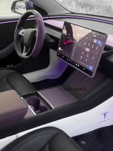 Kail For Tesla Model 3/Y Refreshed Fog Purple Silicone Central Control Screen Frame Protector Interior Accessories 5Y6Z3