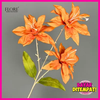 Lily Tangkai Panjang Cabang 3 Artificial/Bunga Kamboja Dekorasi Pelaminan/Bunga Hias Buket [NK-203]