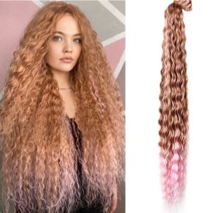 MUMU Easy to braid Wigs Heat Resistant Synthetic Fiber Brushable Crochet Hair  Super light Hair Extensions Human