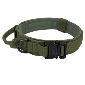 YITAQI Adjustable Durable Padded Nylon for Medium Dog with Buckle Military Dog Collar Pet Accessories Dog Supplies Tactical Dog Collar