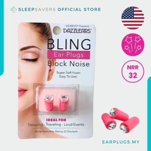 USA Hearos DAZZLEARS Noise Cancelling and Hearing Protection Ear Plugs | Worlds 1st Bling Women Anti Noise Earplugs NRR32 Penutup Telinga 防噪音耳塞