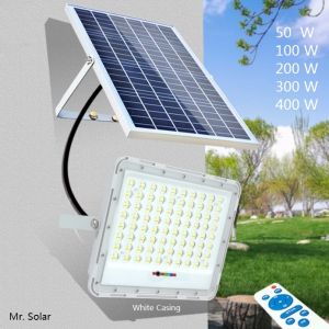 White Casing - Mr. Solar - Lampu / Solar Flood Light - 50W - 100W - 200W - 220W - 300W - 400W (1 Lamp) - 450W (2 Lamps)
