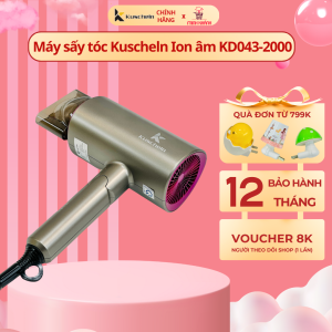 Máy sấy tóc lạnh ion âm KUSCHELN của Đức công suất lớn 2000W giảm xơ rối tóc tay cầm gấp gọn KHD043-2000