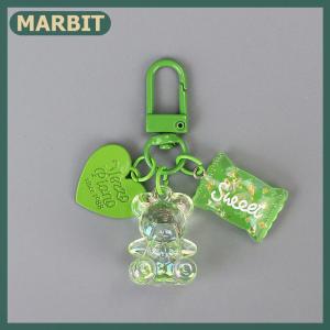 MARBIT   💖[HOT SALE]🎈🎈    Cartoon Bling Heart Bear Animal Candy Keychain Key Ring For Friend Lovers Cute Creative Bag Car Earphone Box Key Accessories