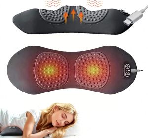 Smooth Spine Triple Fusion Back Massager for Sciatica Pain Relief 3-in-1 Lumbar Traction Device with Heat and Vibration Lower Back Stretcher for Office Chair & Car Support