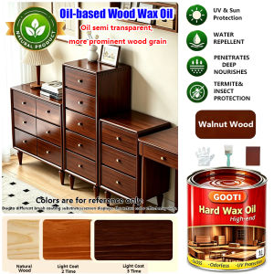 GOOTI Newly Upgraded High Gloss Natural Wood Wax Oil 1000ml – Anti-Corrosion Waterproof Anti-Bukbok Quick Dry for Furniture & Floor Care Natural Finish Long-Lasting Protection for All Wood Types