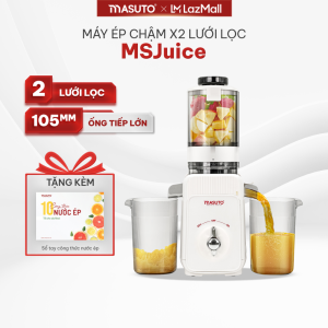 Máy ép chậm trái cây Masuto ép nguyên quả kiệt bã dung tích 06l bảo hành 12 tháng