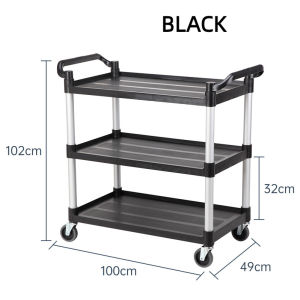 3 tier Utility Cart Trolley Food Service (Gray / Black) kitchen trolley organizer