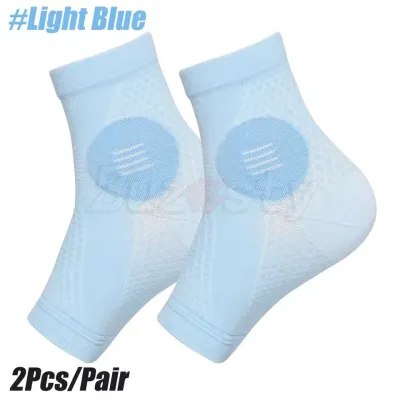 Buzesty Ankle Compression Socks Support Sleeve – (1 Pair) Foot Brace for Plantar Fasciitis Relief Achilles Tendonitis Arthritis Sprained Ankle Wrap for Men or Women