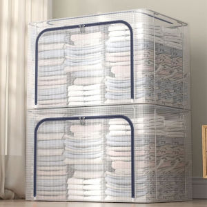 กล่องเก็บของ โปร่งใส กล่องเก็บเสื้อผ้า กล่องใส่ของ กล่องเก็บผ้าห่ม กล่องผ้าพับได้ กันน้ำ กล่องใส่เสื้อผ้า อุปกรณ์จัดเก็บเสื้อผ้า