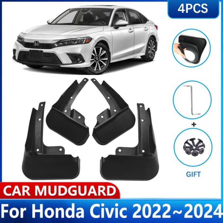 4x Mudflaps For Honda Civic 11th Gen Accessories Sedan 2022 2023 2024 