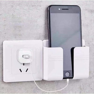 Combo 5 giá để điện thoại dán tường đa năng với miếng dán tường chắc chắn- Khay để điều khiển xẻ rãnh