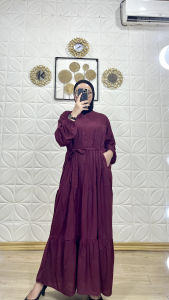 Gamis Rayon Remple Susun Polos Toyobo Canda Busui Friendly Terbaru 2024