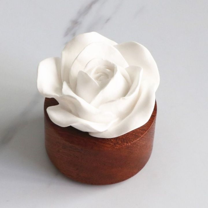 HIV00 Đồ trang trí Máy khuếch tán hương liệu hoa Thủ công Đế gỗ Đá ...