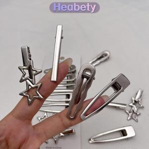 Heabety 8pcs Cô Gái Tóc pins bạc kim loại Duckbill Clip phụ nữ tóc Clips Side bangs phụ nữ phụ nữ barrettes tóc phụ kiện