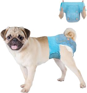 Dono Dog Diapers FemalePull Up Stretchy Waist Wraps for Female Puppy Dogs in Heat Period Diapers Super Absorbent 360° Leak-Proof Doggie Puppy Diapers for Training Dog Incontinence