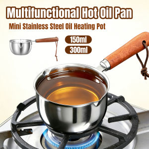 Auzak 150/300ml Stainless Steel Mini Oil Splash Pot Milk Pot Seasoning Small Pot Kitchen Cooking Supplies