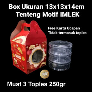 Box Tenteng Muat 1/2/3 Toples 250/500gr Kue Kering Hampers Tahun Baru Chinese  - Imlek