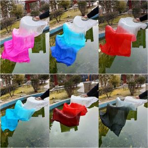 IFFINE Gradient Color Belly Dancing Fan Multicolors 1.5m Long Imitation Fan  Sell Practice Dancer Tool Rayon Silk Fans Dance Accessories