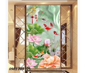 Tranh gạch hoa khổ đứng trang trí