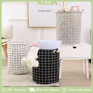 Home with Cloth Art Dirty Clothes Basket Nordic Style Storage Box Hamper Storage Bucket Cotton and Linen Storage Basket Storage Bucket Desktop Organizing Wardrobe Folding Storage