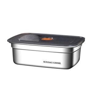 LETOY Durable Stainless Steel Fresh-Keeping Box with Locking Lids Large Capacity Food Container Food Grade Freezer Safe Airtight Food Containers Camping