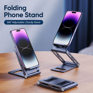 Dux Ducis Z Shaped Folding Phone Stand - Mobile Portable Light weight Sturdy Stable 360 Degree adjustable 2 way bracket height gears different angle Non Shake Topple 1.2kg weight Strong Metal High Quality Long Lasting Durable Charging Port