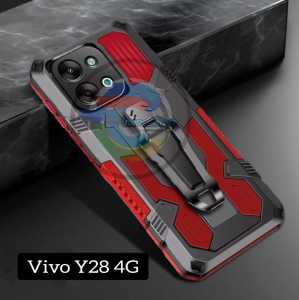 Case Hp Untuk Vivo Y28 4G New Casing Hp Kickstand Belt Clip Robot Terbaru