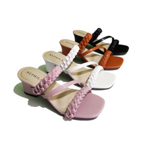 CLARABELL Odessa Sandal Heels Wanita Hak Tahu Wanita Kepang Silang Milano Wanita 5cm