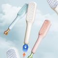 Hair Brush, Self-Cleaning Anti-Static Detangling Massage Comb, One-pull Clean Scalable Rotate Lifting Self Cleaning Hairbrush (White, Blue, Pink, 1 Count). 