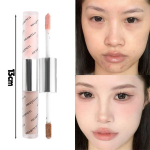 【Grilrigrin】Double-head Face Contouring Brighten Stick Liquid Nose Shadow Natural Waterproofing Grayish-brown Tone Contour Brighten Makeup