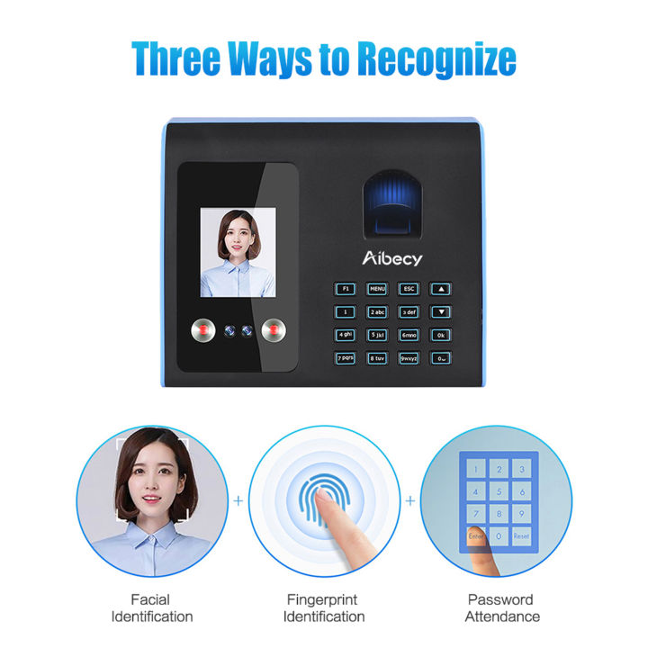 Aibecy Intelligent Attendance Machine Face Fingerprint Password 