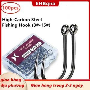[COD] EHBqna 3PF Ship within 24 hours 1 hộp thép carbon cao vòng tròn móc câu cá nước ngọt fishhook Lỗ Cá chép mạnh mẽ giải quyết chất lượng cao