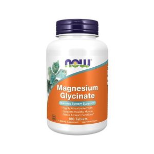 Viên NOW Magnesium Glycinate 200 mg 180 viên bổ sung magie hỗ trợ sức khỏe tim mạch giảm stress - giúp tăng cường khả năng hấp thụ magnesium giảm thiểu các tác dụng phụ thường gặp như tiêu chảy.