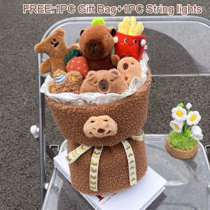 Oldlaiben Capybara Plush Bouquet Flower Cute Toy Mothers Day Birthday Gifts Anak Patung Comel