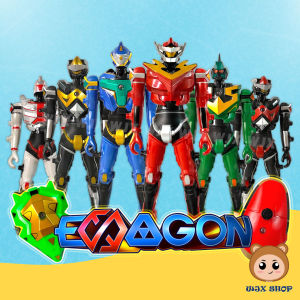 WJX Children Exagon Robot and Accessories Battery Toy With Light | Virtus Silvus Xaries Ignacio Terra Warden Action Figure Collection Toy | Mainan Robot Budak