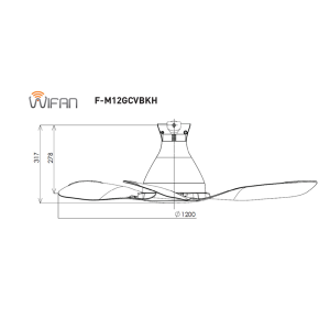 Panasonic F-m12gc Ceiling Fan 3 Blade Wifi (48") F-m12gcvbkh