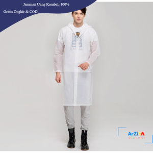 Rhodey Jas Hujan Portable Raincoat Poncho with Hood - TY876 - Black