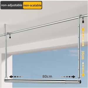 Clothes Rack Stainless Steel Extendable Balcony Outdoor Drying Rack Ceiling-Mounted Fixed Windproof Single Pole-COZII