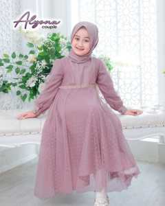 Alyona Dress Kids Bahan Syakila Mix Tile Gamis Anak Perempuan Umur 7 8 Tahun Dress Anak Muslim Viral