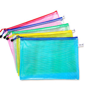 Letter Size A3/A4/A5/B4/B5/B6/A6/B8 File Bags Transparent Mesh Zipper Pouch Document Bag for Office School Home Travel Pen Bag