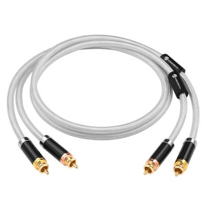 ATAUDIO One Pair HiFi RCA Cable Hi-end 7N OCC and Silver Mixed Core 2RCA Male to Male Wire for CD Amplifier Mixer Cable