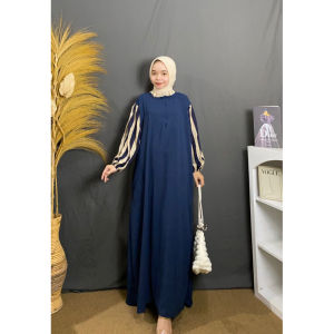 VANILLA DRESS / GAMIS KOMBINASI CEY  CRINKLE AIRFLOW DAN RAYON DI BAGIAN LENGAN RANDOM / GAMIS VANILLA TERBARU